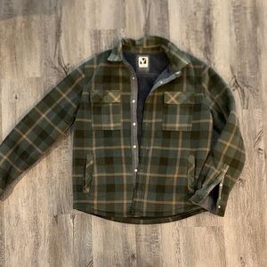Green Plaid Button-Up Jacket